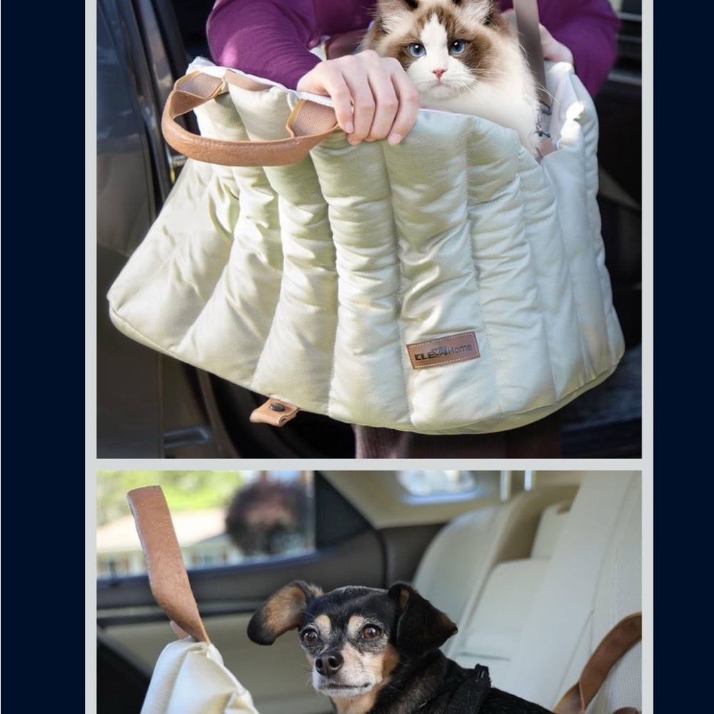 Quilted Pet Carrier Tote car seat